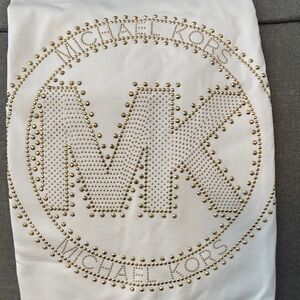 Michael Kors Cream Tee with Gold Studded Logo